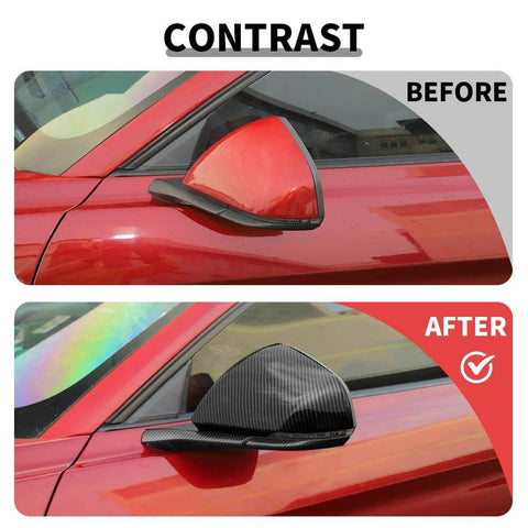 For 2015+ Ford Mustang Rearview Side Mirror Shell & Base Cover Trim Kit
