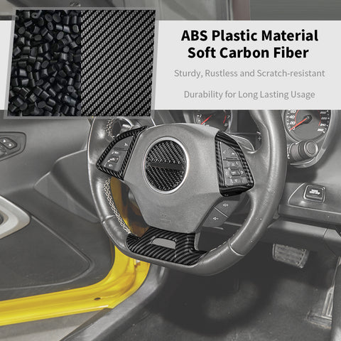 For 2017+ Chevy Camaro 4 x Car Steering Wheel Decor Frame Trim Cover