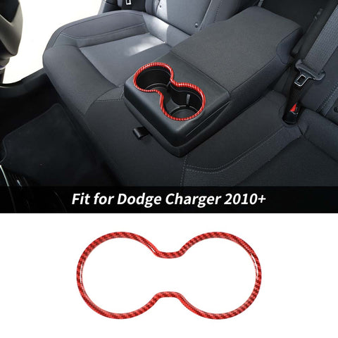 Rear Armrest Box Cup Holder Decor Ring Trim For Dodge Charger 2010+ Accessories | CheroCar