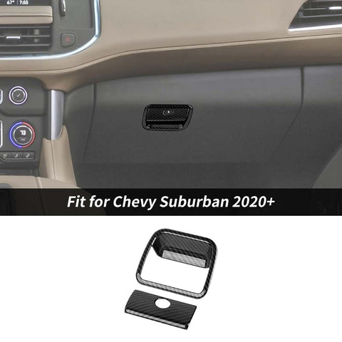 Co-pilot Storage Box Handle Cover For Chevy Suburban 2020+/Tahoe/GMC Yukon 2021+ Carbon Fiber Accessories | CheroCar