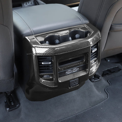 For 2018+ Dodge Ram Rear Air Condition Outlet Vent & Rear Seat Cup Holder Panel Trim