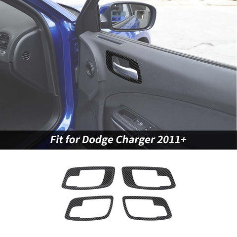 For 2011+ Dodge Charger 4 x Door Handle Bowls Cover Trim Decor Bezels