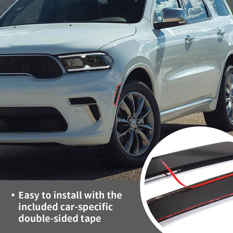 For 2024+ Dodge Durango Smoked Black Front Wheel Eyebrow Light Cover Trim Frame