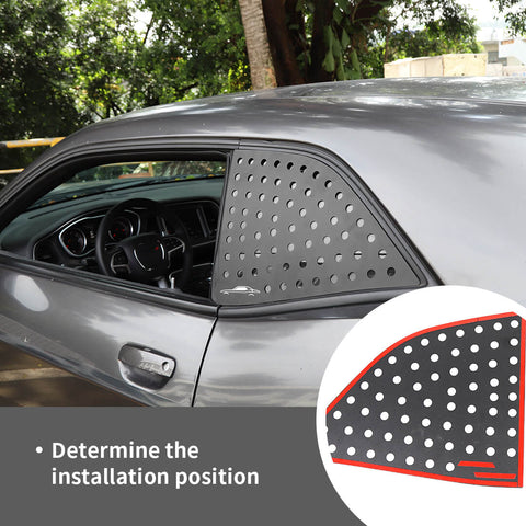 For 2008+ Dodge Challenger Side Rear Window Triangle Glass Cover Trim