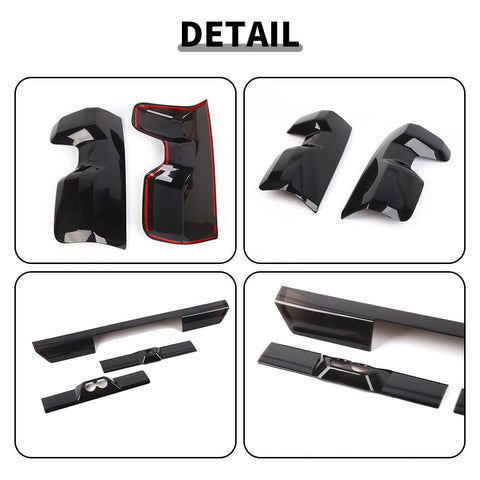 For 2022+ Chevy Silverado Third Brake Light & Taillight Lamp Cover Trim kit Smoked Black