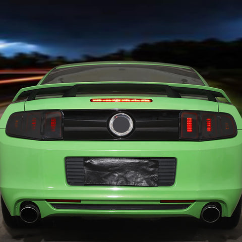 For 2010-2012 Ford Mustang Smoked Black Rear Tail Light Lamp Cover Guard Trim Bezels