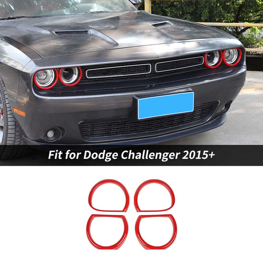 Front Headlight Lamp Cover Trim Bezels For Dodge Challenger 2015+ Accessories | CheroCar