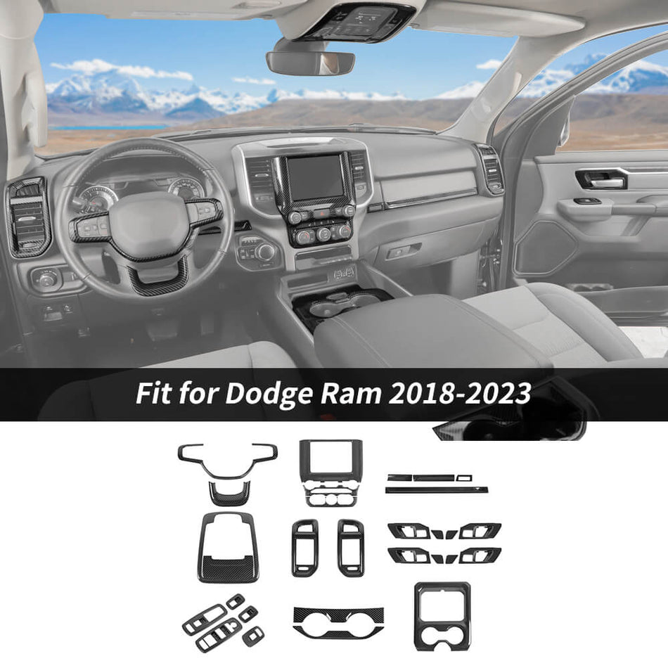 For 2018-2024 Dodge Ram 1500 27x Interior Decoration Trim Cover Kit