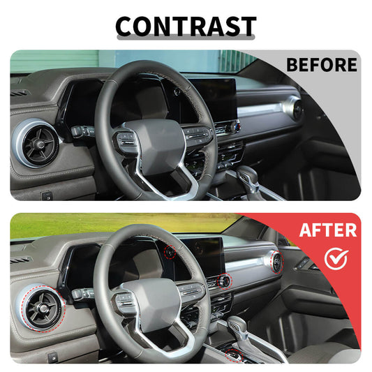 For 2024+ Chevy Colorado Center Console 4WD AC Knob Adjust Ring Trim Cover