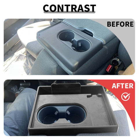 For 2021+ Ford F150/F250/F350/F450 Center Console Front Cup Holder Storage Box