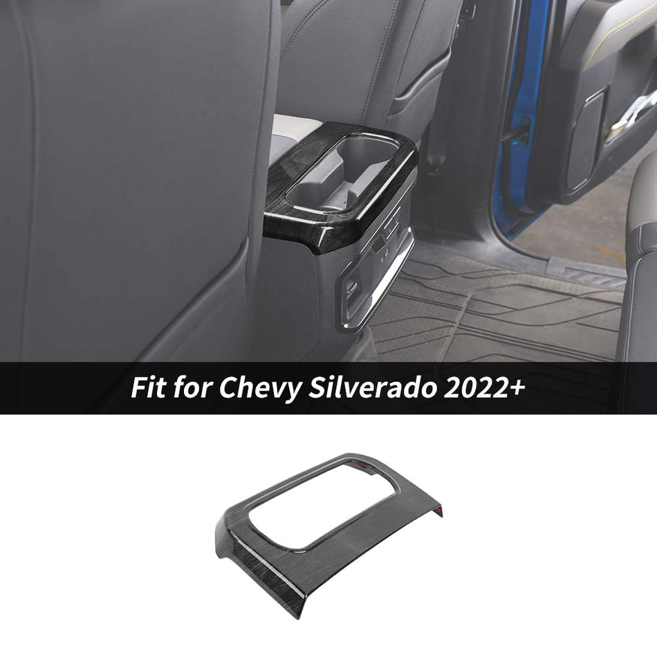 For 2022+ Chevy Silverado 1500/GMC Sierra Armrest Box Rear Cup Holder Panel Trim