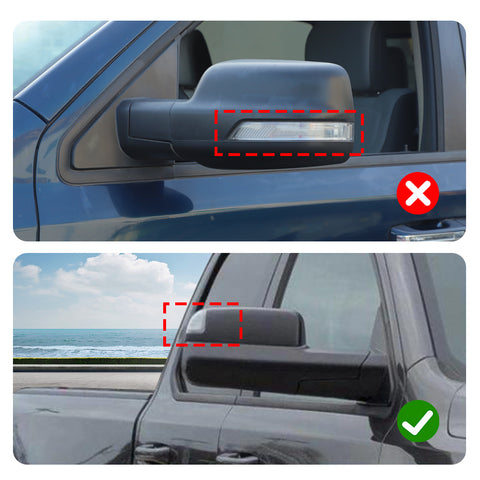 For 2018+ Dodge Ram Towing Mirror Top Half Cover Trim W/Turn Signal Cut-Outs