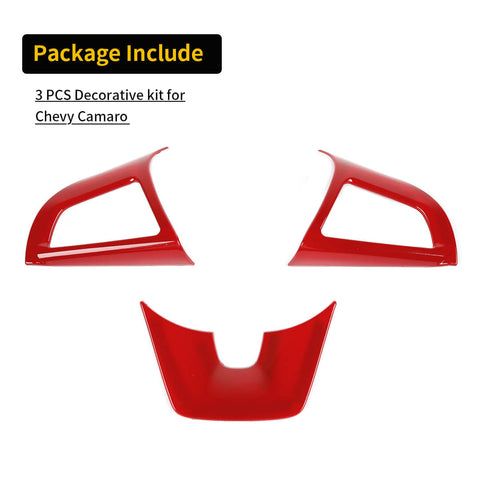 For 2012-2015 Chevy Camaro Interior Steering Wheel Cover Trim Bezels