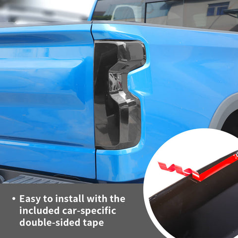 For 2022+ Chevy Silverado Third Brake Light & Taillight Lamp Cover Trim kit Smoked Black