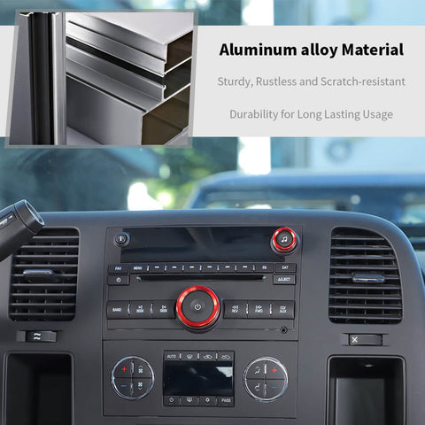 For 2007-2013 Chevy Silverado/GMC-SIERRA Headlight CD Switch Knob Ring Trim Cover