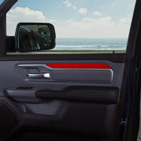 For 2018+ Dodge RAM Interior Car Door Decoration Strips Trim Cover