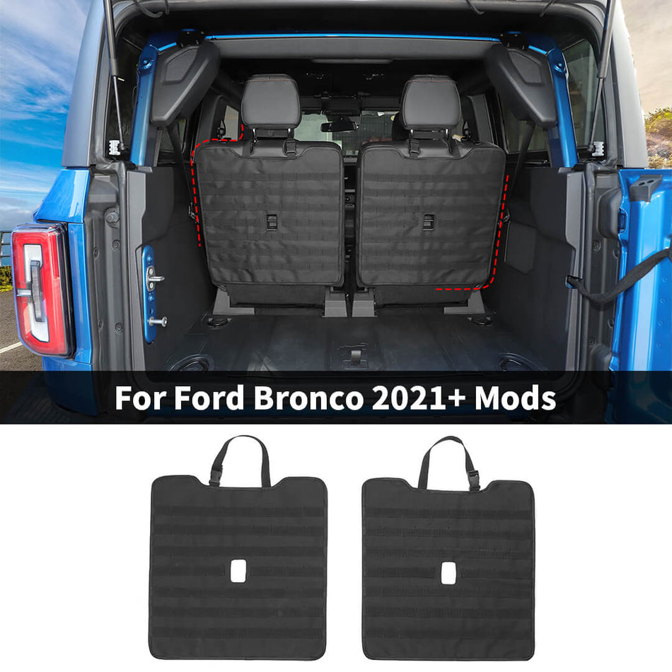 For 2021+ Ford Bronco 2 Door Rear Seatback Cargo Mat Seat Back Storage Liner Tray（2 pcs）