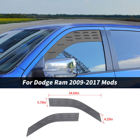 For 2009-2017 Dodge RAM Front Rear Window Glass Louver Ventilation Panel Air Vent Plate