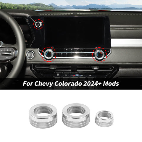 For 2024+ Chevy Colorado Center Console Dash GPS Knob Adjustment Ring Trim