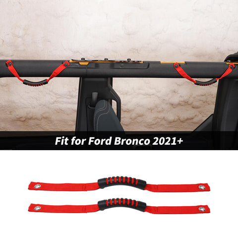 For 2021+ Ford Bronco Top Roll Bar Grab Handles Grip Paracord