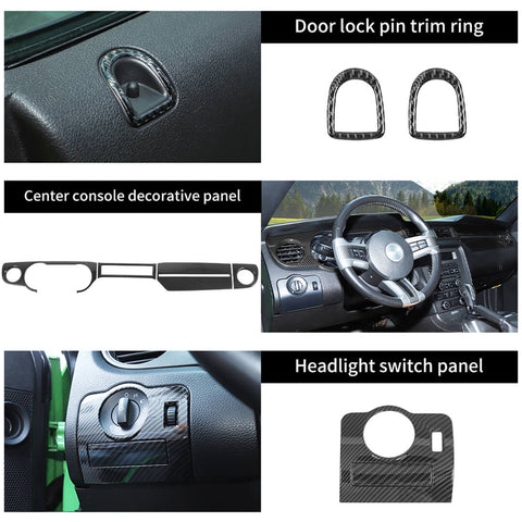 For 2010-2013 Ford Mustang Interior Center Console Trim Cover Kit