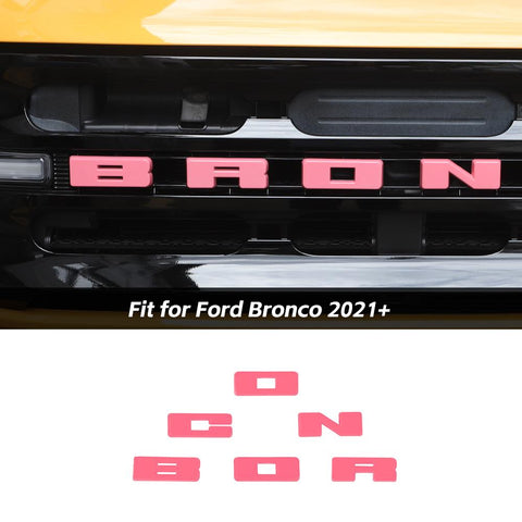 Grille Emblem Letter Overlay Decal Decor Cover Trim For Ford Bronco 2021+ Accessories | CheroCar