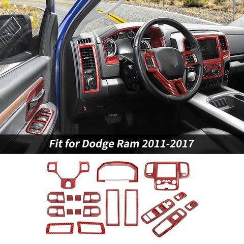 For 2011-2017 Dodge Ram 4 Door 19 x Center Console Decoration Cover Trim Kit