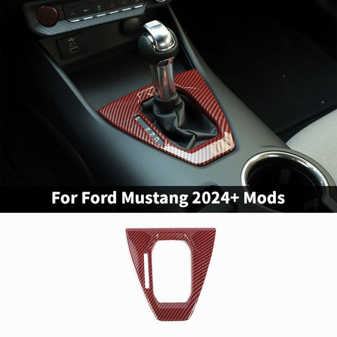 For Mustang 24+ Automatic Car Interior Red Gear Shift Bezel Panel Cover