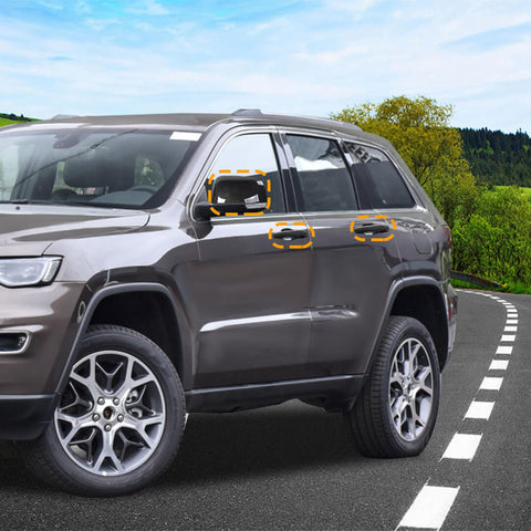 For 2011-2020 Dodge Durango Car Door Handle Rearview Mirror Shell Trim Cover Kit