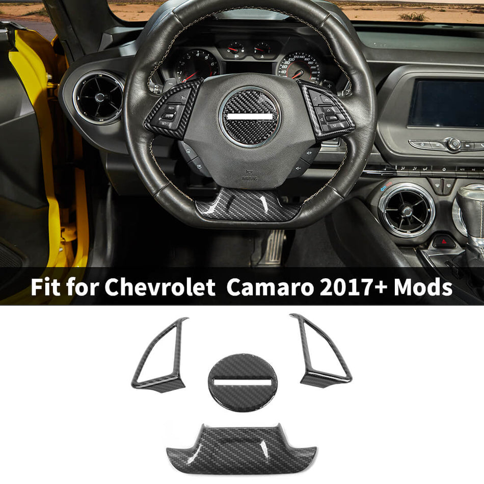 For 2017+ Chevy Camaro 4 x Car Steering Wheel Decor Frame Trim Cover
