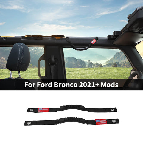For 2021+ Ford Bronco Car Top Roll Bar Grab Handles Grip Accessories (2 pcs)