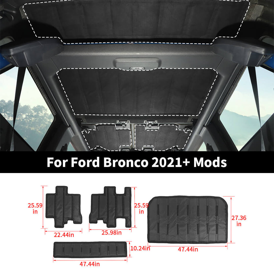 For 2021+ Ford Bronco Car Top Sound Hardtop Headliner Roof Insulation Kit