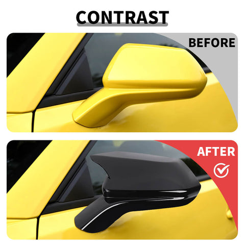For 2016+ Chevy Camaro Rearview Mirror Caps Cover Overlay HORN Pattern