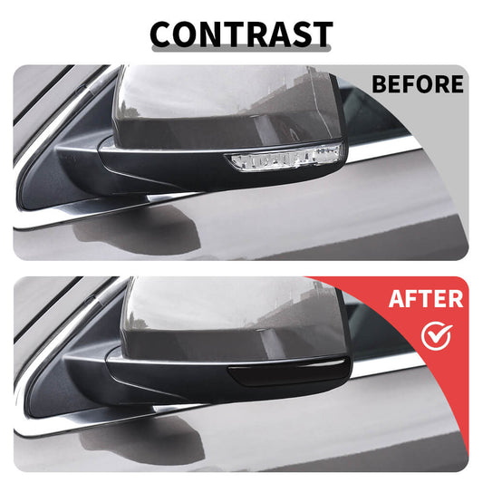 For 2011-2016 Dodge Durango Smoked Black Rearview Mirror Light Lamp Turn Signal Trim Cover