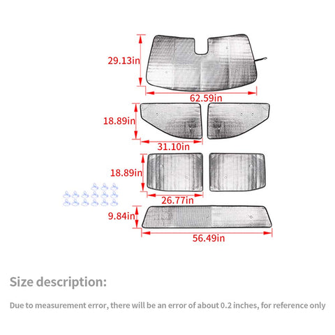 6 x Sunshade Side Window Sun Shade Sunscreen Heat Insulation Sun Visor For Chevy Silverado/GMC Sierra 2019+ Accessories | CheroCar