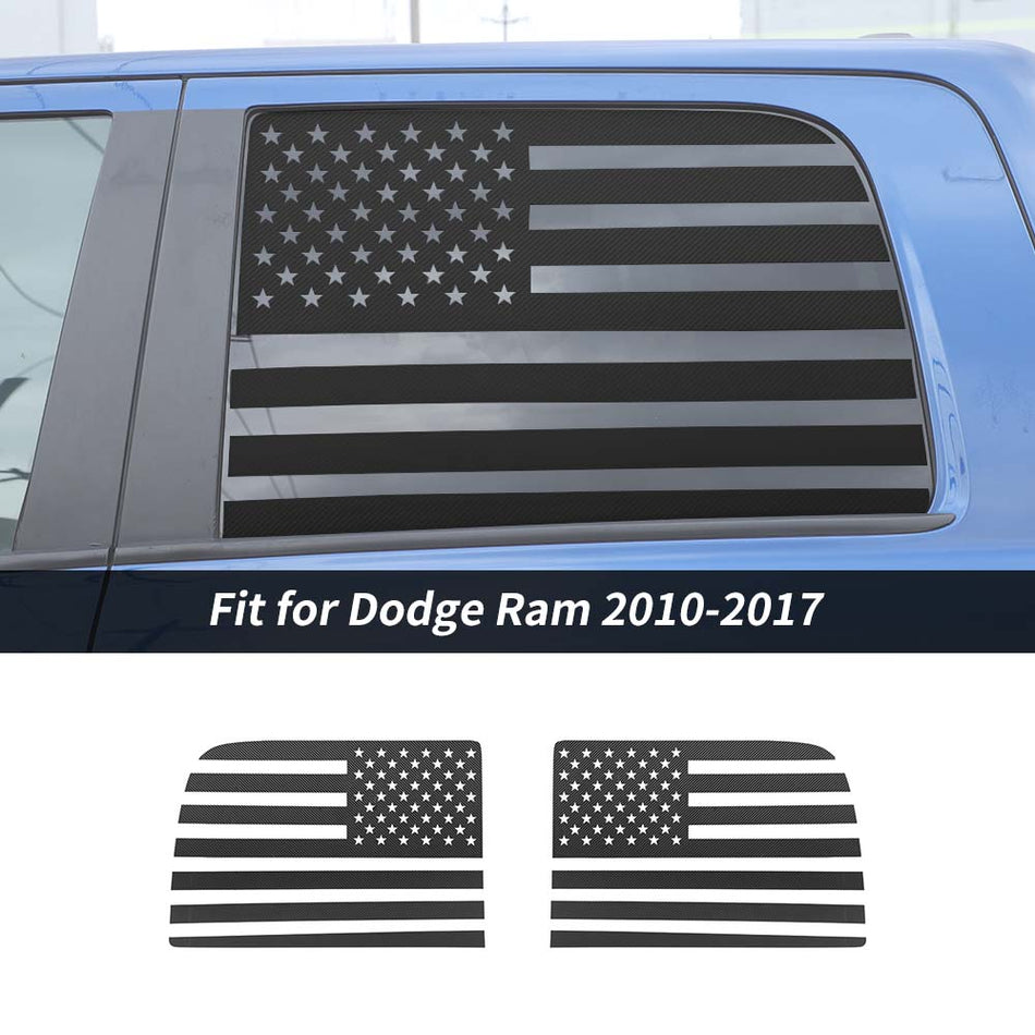 For 2010-2017 Dodge Ram Rear Window Stickers Trim Decals US Flag