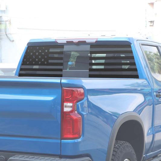 Rear Window Sticker Decal Trim For Chevy Silverado 2019+ US Flag Accessories | CheroCar