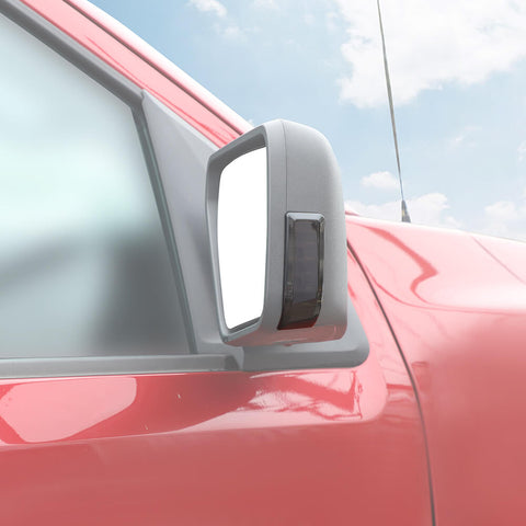 For 2021+ Ford F150 Rearview Mirror Turn Signal Light Decor Lamp Trim Smoked Black