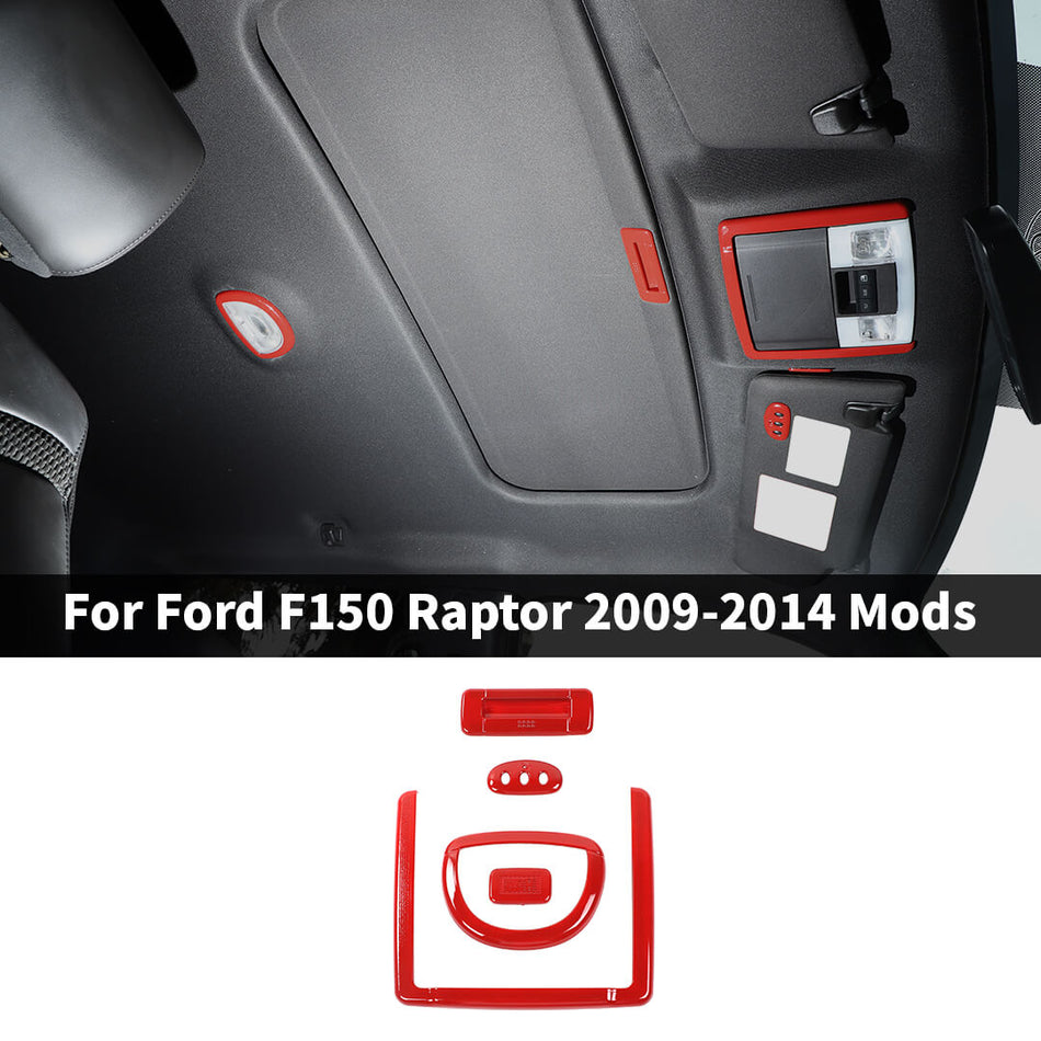 For 2009-2014 Ford F150 Raptor Interior Car Top Roof Reading Light Skylight Cover Trim (5 pcs)
