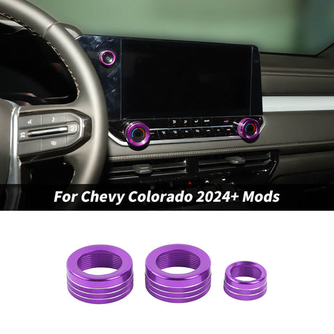 For 2024+ Chevy Colorado Center Console Dash GPS Knob Adjustment Ring Trim