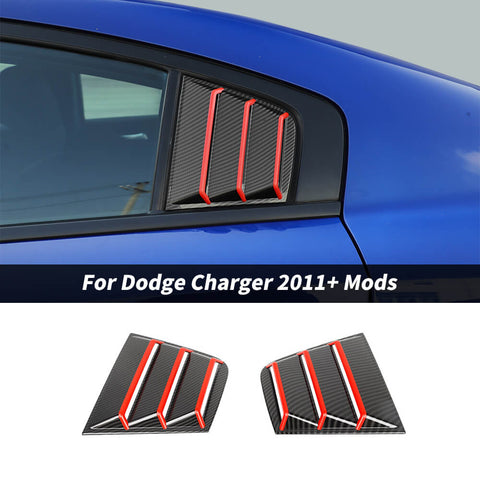 For 2011+ Dodge Charger Rear Side Window Louvers Air Vent Scoop Shades Cover Blinds
