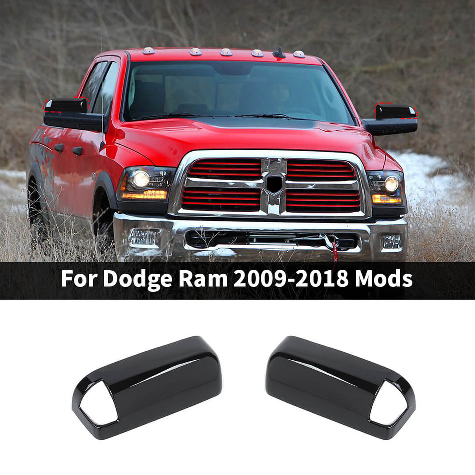 For 2009-2018 Dodge RAM Rearview Mirror Sheel Covers Trim Top Half W/Turn Signal Light