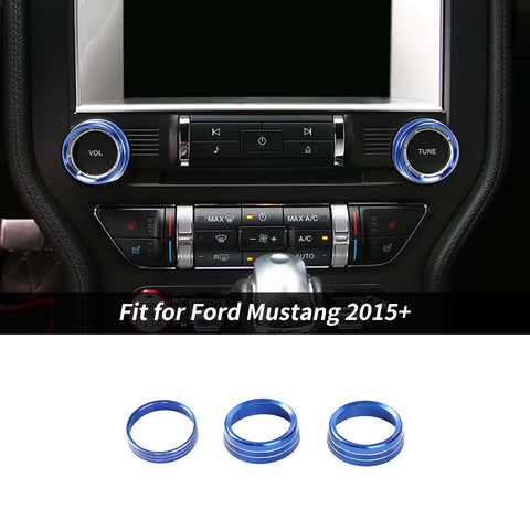 3 x AC Air Conditioner Switch headlight Knob Ring Trim For Ford Mustang 2015+ Accessories | CheroCar