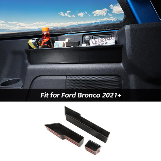 For 2021+ Ford Bronco 2-Door Rear Trunk Two Side Storage Box Cargo Organizer Tray