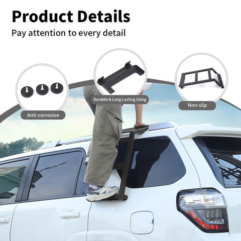 For 2010-2023 4Runner Rear Window Climbing Roof Rack Ladder Accessories