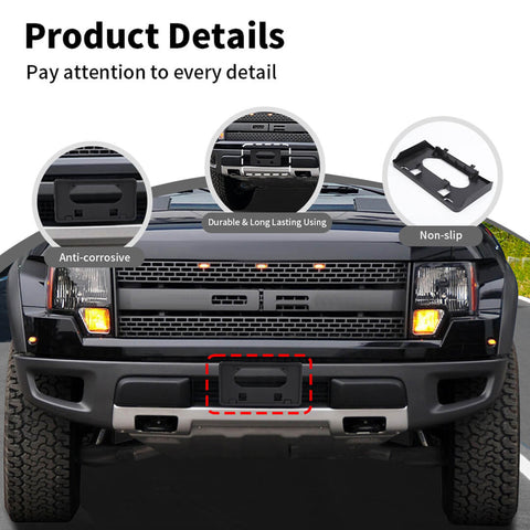 For 2009-2014 Ford F150 Front Bumper License Plate Holde Frame