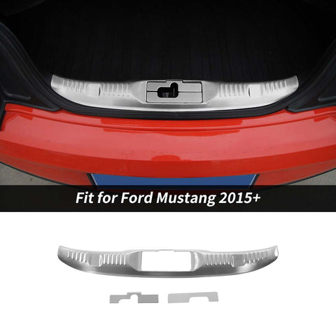 For 2015+ Ford Mustang Steel Rear Trunk Inner Entry Guards Protect Cover Caps