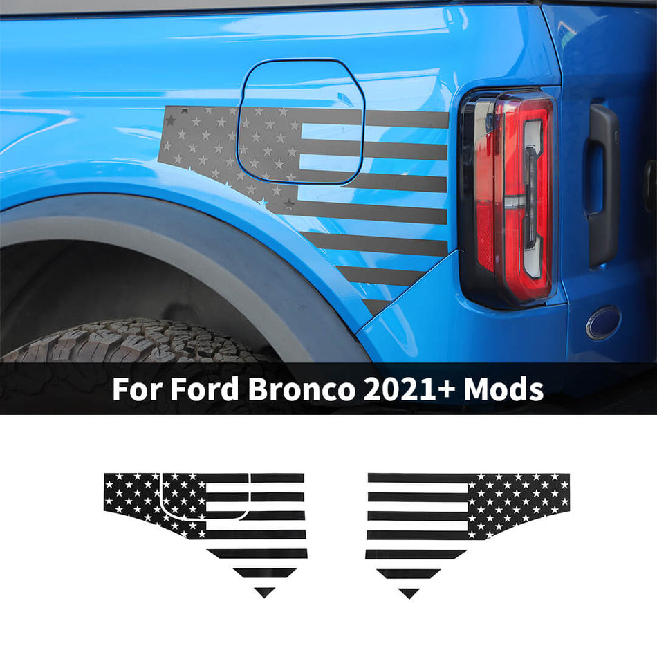 For 2021+ Ford Bronco Rear Side Fender Leaf Air Vent Sticker Cover Trim (2 pcs)