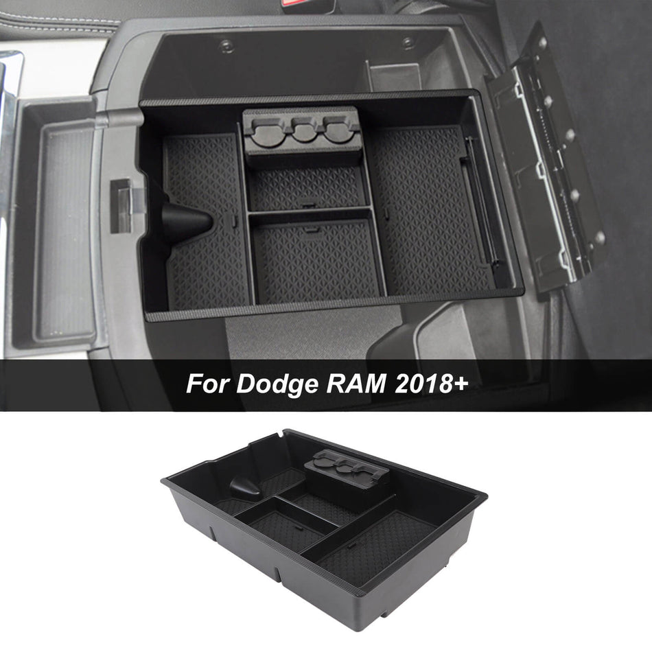 For 2018+ Dodge RAM 1500 Center Console Organizer Box Armrest Storage Tray