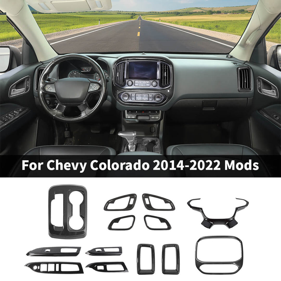 For 2014-2022 Chevy Colorado Interior Center Console Decor Cover Trim Kit (13 pcs)